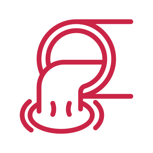 Red calendar icon showing a month grid with two small tabs on the right side, used to represent events or dates
